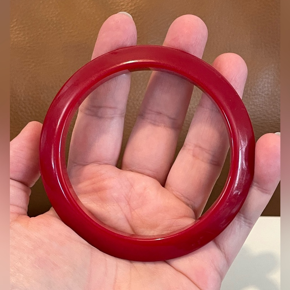 Cherry Red Bakelite Bangle - image 7